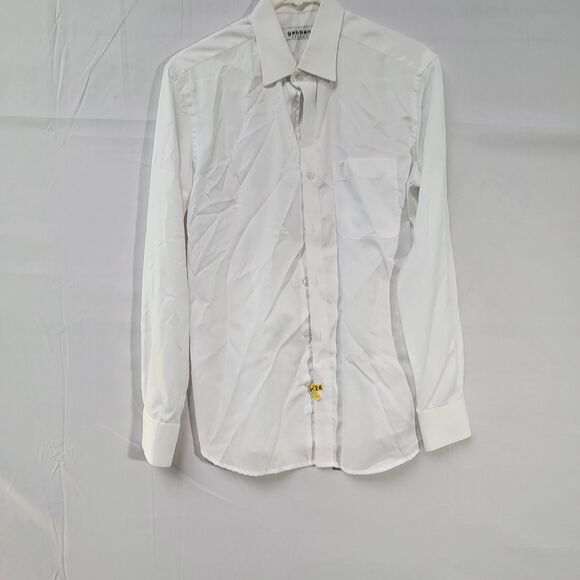 Gabbana White Dress Shirt Button-Up Long Sleeve Button Cuff Front Pocket Size S - Picture 2 of 8
